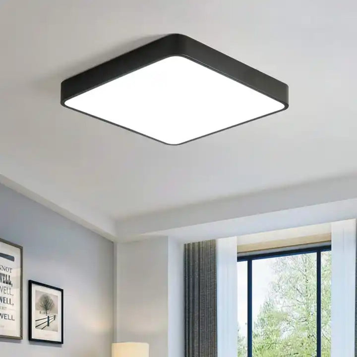 Modern Tri-Colour Square LED Ceiling Lamp/Lights (Black)