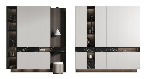 Versatile Large Shoe Cabinets: Full Length Modern Aesthetics with Seat