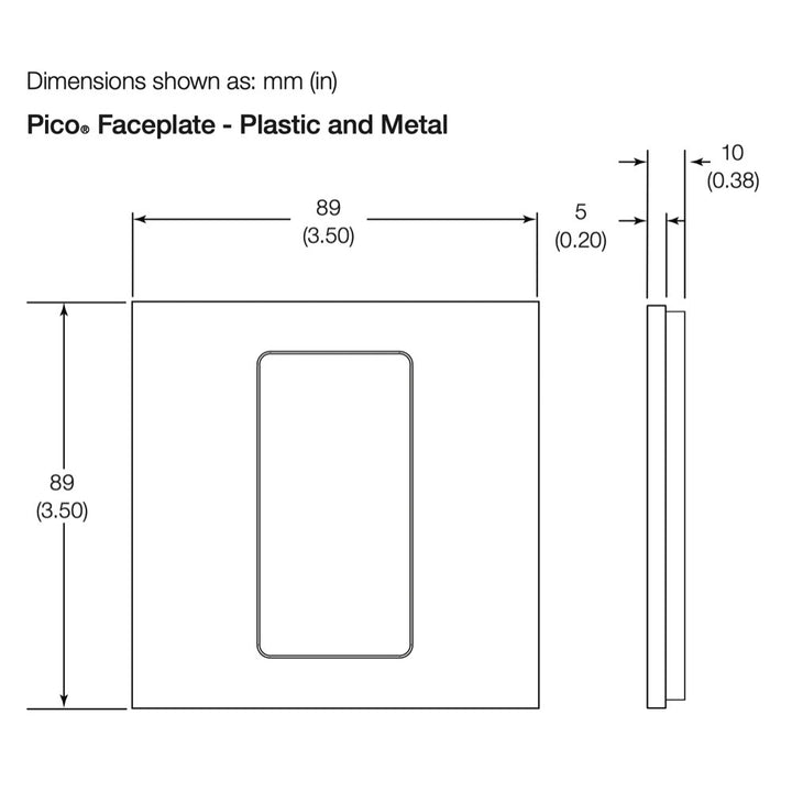 Faceplate dimensions