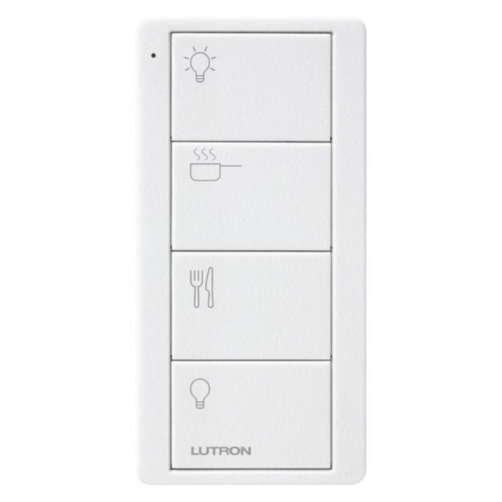 Lutron PM2-4B-TAW-P02：4 Button Arctic White Kitchen Scene