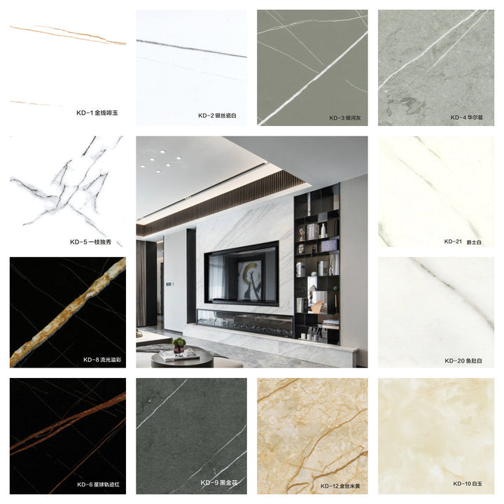 Marble Series--Wall panel with bamboo charcoal fiber technology for interior wall decor and peel and stick.